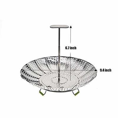 Vegetable Steamer Basket Stainless Steel Steamer Basket Folding Steamer  Insert for Veggie Fish Seafood Cooking Expandable to Fit Various Size Pot  5.1