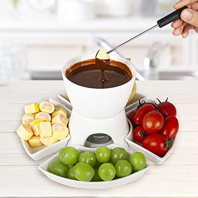 Mini Stainless Steel Fondue Pot Set Cheese Chocolate Fondue 6 Dipping Forks  And Removable Pot Melts