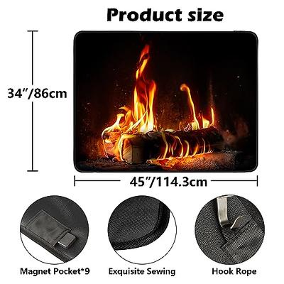  Fireplace Cover for Inside Fireplace,Fireproof Fireplace Blanket  for Heat Loss,Fireplace Draft Stopper with Velcro and Hooks Save Energy 45  W x34 H : Home & Kitchen