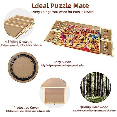 Wooden Jigsaw Puzzle Board Table for 1000 Pieces with Drawers and Cover