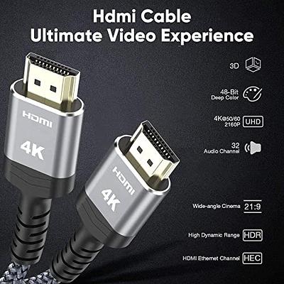 Basics High-Speed HDMI Cable (18Gbps, 4K/60Hz) - 10 Feet,  Nylon-Braided for Television