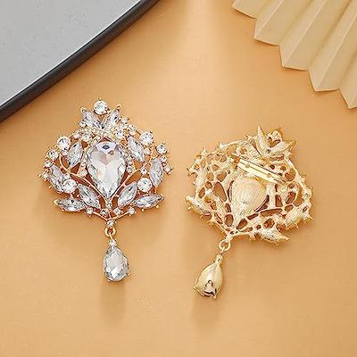 Lovejftty 26 Pieces Gold Wedding Bouquet Bulk Brooches for Women