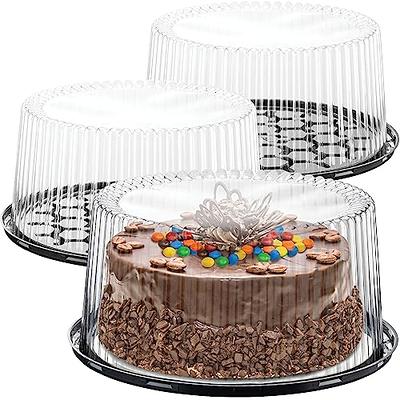 Cake Container, Hinged clear flan case, Bakery Container