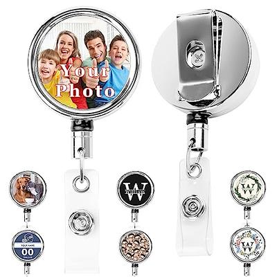 Custom Badge Reels Retractable Bulk Personalized ID Card Badge Holder Reel  with Photo Picture Name Text for Nurse Doctor Office Worker Medical MD RN -  Yahoo Shopping