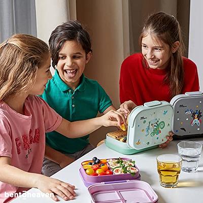 Bentoheaven Premium Bento Lunch Box for Kids, 9 Designs, Leak-proof 3-4  Compartments, Divider, Ideal size 30oz, Microwave/Dishwasher Safe Kids  Bento