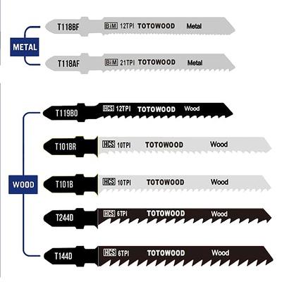 34PCS U-Shank Jig Saw Blade Set, Jigsaw Blades Set for Wood Plastic Metal  Cutting, HCS/HSS Jig Saw Blades Fit Most U Shank Jigsaws, Compatible with  Bosch DEWALT SKIL Black and Decker 