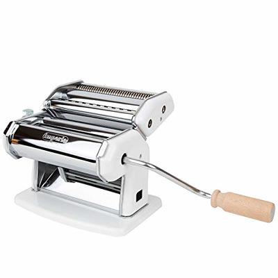 Imperia Pasta Maker Machine, Black, Made in Italy- Heavy Duty Steel  Construction w Easy Lock Dial, Wooden Grip Handle for Fresh Italian Pasta  Noodles