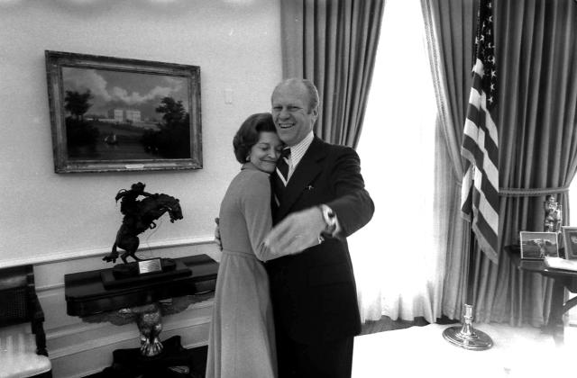 President Gerald Ford and his wife, Betty Ford, in the Oval Office. He served as commander-in-chief for just 895 days.