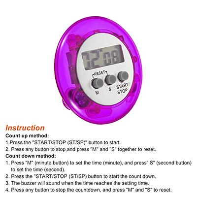 PATIKIL Round Digital Timer, Small Count Down/UP Clock with Magnetic, Big  LCD Display Loud Sounds Minute Second Kitchen Timer for Games, Cooking,  Purple - Yahoo Shopping