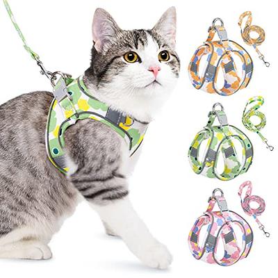 HEYWEAN Cat Harness and Leash - Ultra Light Escape Proof Kitten Collar Cat Walking Jacket with Running Cushioning Soft and Comfortable Suitable for