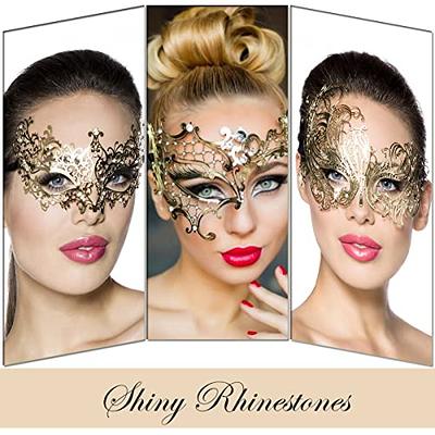 MYMENU Masquerade Mask For Couples Women Metal Rhinestone Venetian Pretty  Party Evening Prom ball Mask Luxury Metal Mask with Free Lace Mask 2 Pack  (Queen Gold) - Yahoo Shopping