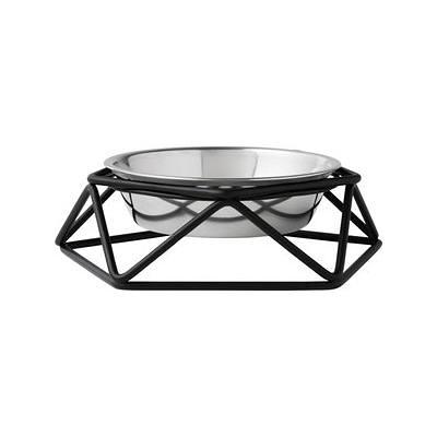 Frisco Stainless Steel Bowl with Elevated Stand, Black, 3 Cups