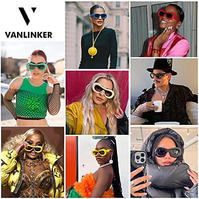  VANLINKER Thick Square Sunglasses for Men Women Retro