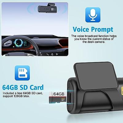 Dash Cam Front, Lnkful Dash Camera for Cars with 64GB SD Card, 1080P FHD  Car Dashboard Camera Recorder with 3'' IPS Screen, Night Vision, 170° Wide