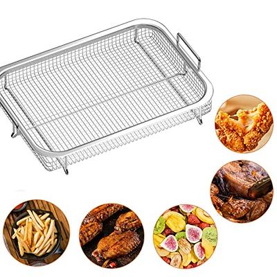 2Pcs Air Fryer Basket Stainless Steel Tray For Oven Bacon Rack