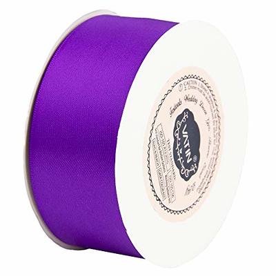 Purple Single Faced Satin Ribbon, 1-1/2 Inch Wide x Bulk 25 Yards