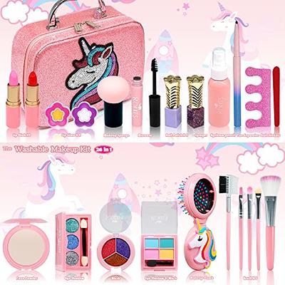 Kids Real Makeup Kit for Little Girls: with Pink Unicorn Bag