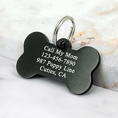 GoTags Dog Tags, Personalized Pet Tags in Stainless Steel, Solid Brass,  Rainbow Steel or Black Steel with Cute Custom Design for Dogs and Cats