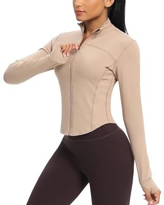  Womens Workout Yoga Jacket Full Zip Running Track Jacket