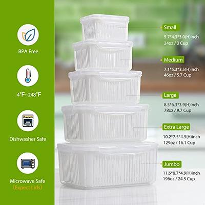 4 Pack Fruit Storage Containers for Fridge - Large Produce Saver