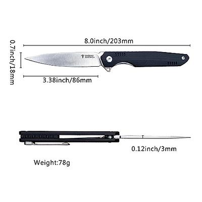 SHOOZIZ HAN312 Pocket Knife Folding Knife for EDC, 3.38 DC53 Steel Blade  G10 Handle Folding knife