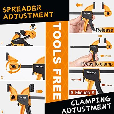 5 Pieces Quick Release Clamps, 4 Inch Carpenter Clamps, Ratchet