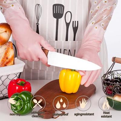 3Pairs Rubber Gloves Reusable Dishwashing Gloves Soft Waterproof Household  Cleaning Gloves Non-Slip Kitchen Gloves for Dishwashing Laundry