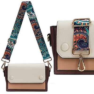 Purse Strap 2Cowhide Head Wide Shoulder Strap Adjustable Replacement,Retro  Jacquard Embroidery Multi-pattern Crossbody Bag Straps for