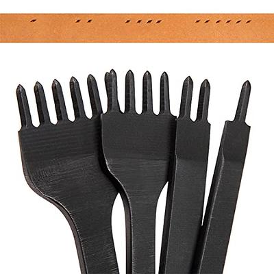 WUTA Leather Hole Punch Tool Pricking Iron Hole Punche 5mm 1/2/4/6 Prong  Tooth Lacing Diamond Stitching Chisel Set for DIY Leather Craft Kits  (Black) - Yahoo Shopping