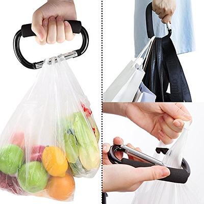 2 Packs Large Stroller Hooks, Aluminum Grocery Bag Handle Organizer Hook or  Diaper Bags Holder- Black