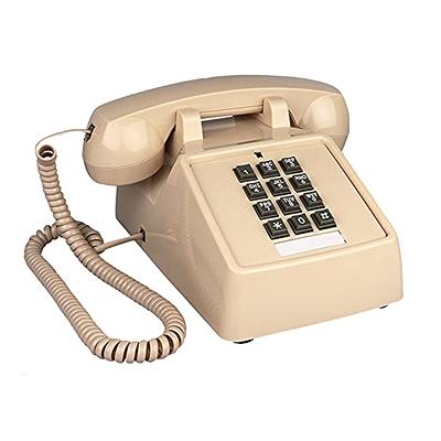 TelPal Retro Single Line Corded Desk Telephone Classic Vintage Rotary Dial  Hands Free Landline Phone for Home/Office/Hotel, Antique Phones for Seniors