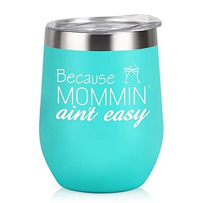 Gingprous 12oz Stainless Steel Wine Tumbler with Lid , Mom and Dad