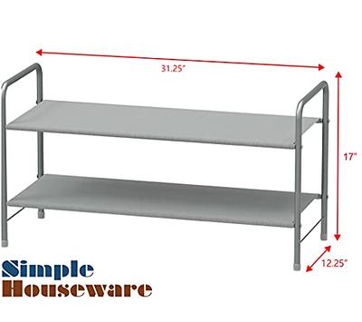 Simple Houseware 2-Tier Shoe Rack Storage Organizer, Grey - Yahoo Shopping