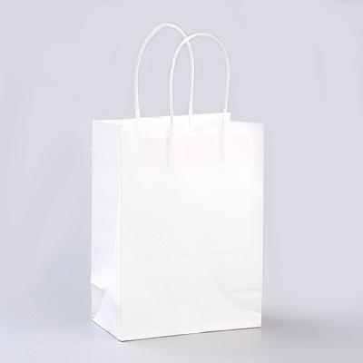 Pure Color Kraft Paper Bags, Gift Bags, Shopping Bags, with Paper Twine  Handles, Rectangle, White, 15x11x6cm Cobeads.com - Yahoo Shopping