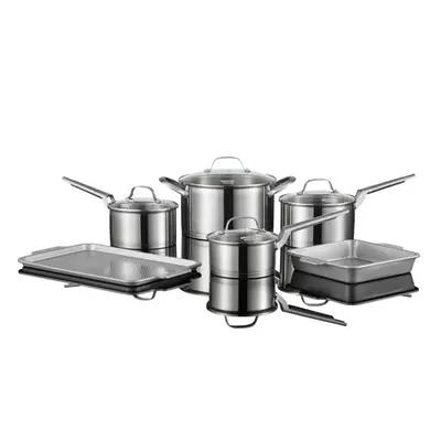 THE ROCK by Starfrit 10-Piece Cookware Set with Stainless Steel Handles,  Black