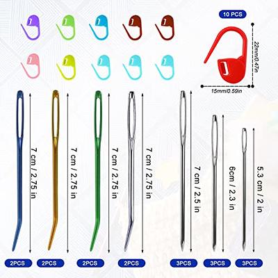 Bead Spinner Needle 9Pcs 7.5 Inches Big Eye Curved Needles Steel Needle For  St