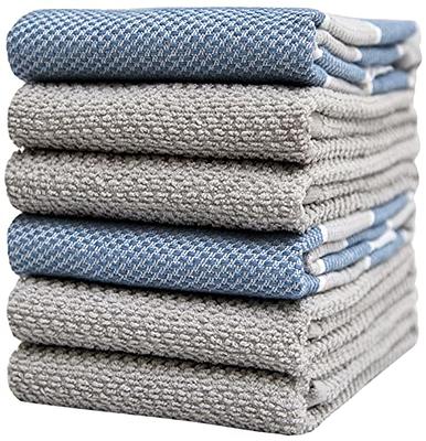 Candy Cottons Set of 12 Kitchen Dish Towels, 100% Cotton Kitchen Towels,  with Hanging Loop, Dishcloth Sets for Washing & Drying Dishes, Tea Towels 