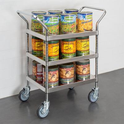 Lakeside 244 Stainless Steel Three Shelf Tubular Utility Cart - 36 x 22 x  40 5/8