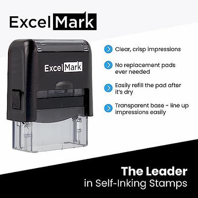 StampBee Small size Custom Stamp - Up to 3 Lines of Personalized Text, 6  Ink Colors & Many Fonts, Self Inking Business Stamp, Personal use, Return