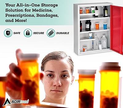AdirMed Large Locking Medicine Cabinet Organizer, Safe for