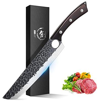 Dalstrong Nakiri Knife - 6 inch - Shogun Series - Damascus Vegetable Knife - Japanese AUS-10V Super Steel Kitchen Knife - Vacuum Treated - Crimson