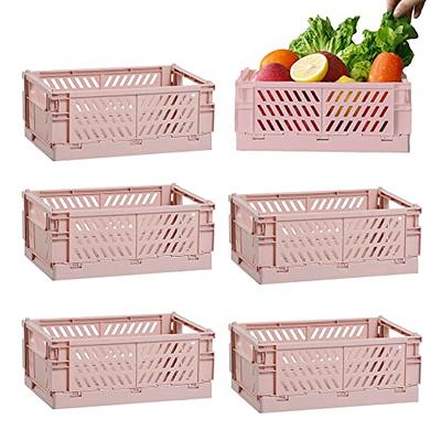 4-Pack Mini Plastic Baskets For Organizing and Storage, Collapsible Space  Saving Crates, Office Desk Drawer Organizer, Small Size Storage Bins For