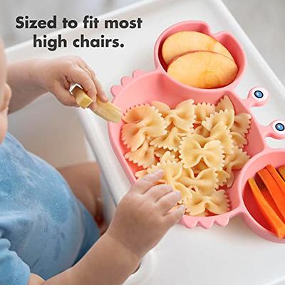 Avanchy Baby Bowls with Suction. Food Set for Babies Kids Toddler Boys Girl  + Travel Baby Silicone Spoon. Fits Feeding High Chair Table, Green