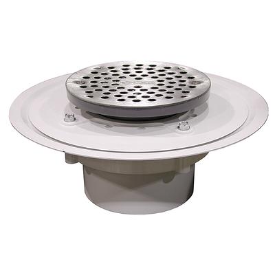 Jones Stephens 2 inch x 3 inch PVC Shower Drain with 2 inch PVC Spud and