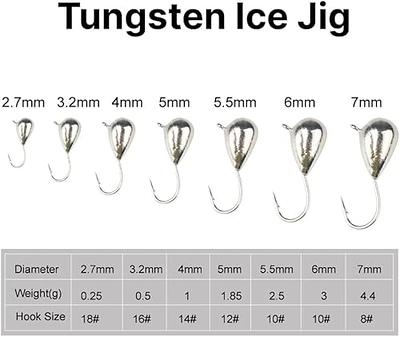 Tungsten Jigs 6mm - #8 Hook Walleye, Crappie, Perch, Bluegill - Glow Paint