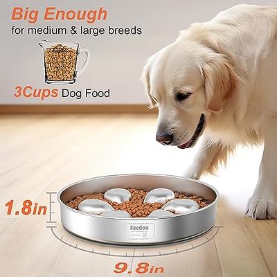 Feedoo Slow Feeder Dog Bowls 3 Cups Large, Food Grade 304