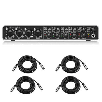 Behringer U-PHORIA UMC404HD USB Audio Interface, Bundle w/4x 25