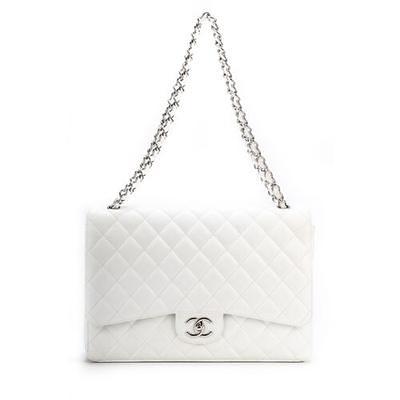 Chanel White Caviar Maxi Double Flap Bag - Vintage Lux - Yahoo