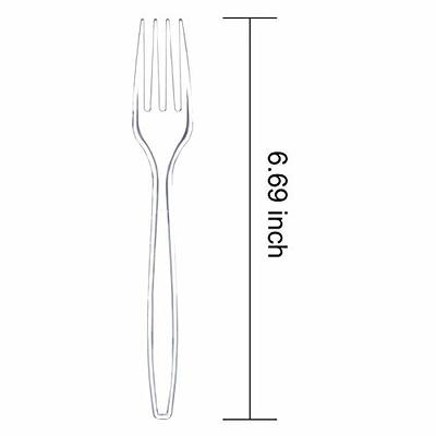 Clear Plastic Forks, 100 Count: Heavy Duty and Disposable Utensils, Great for Parties, Picnics, Office & School