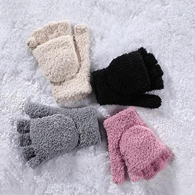 Achiou Winter Fingerless Gloves for Men Women, Convertible Warm Half Finger  Mitten Gloves Flip Top, Knitted Clamshell Gloves at  Men's Clothing  store